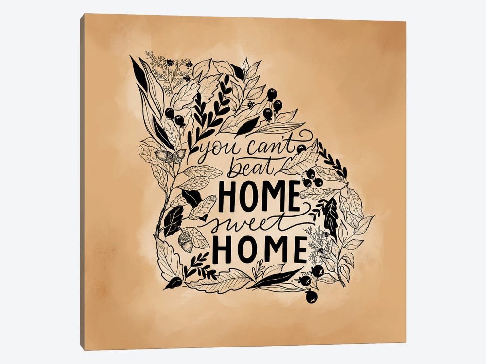 Home Sweet Home - Georgia - Color by Lily & Val 1-piece Canvas Wall Art