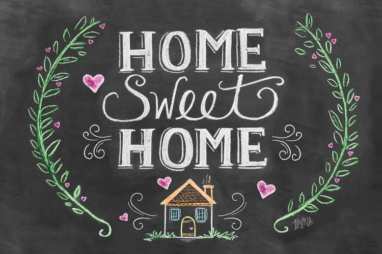 Home Sweet Home Floral by Lily & Val wall art