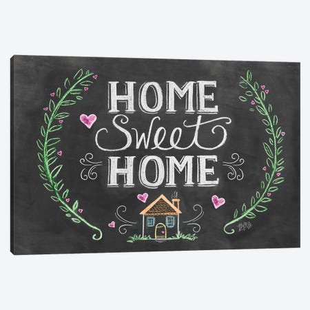 Home Sweet Home Floral Canvas Print #LLV98} by Lily & Val Canvas Print