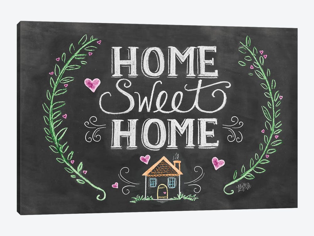 Home Sweet Home Floral by Lily & Val 1-piece Canvas Print