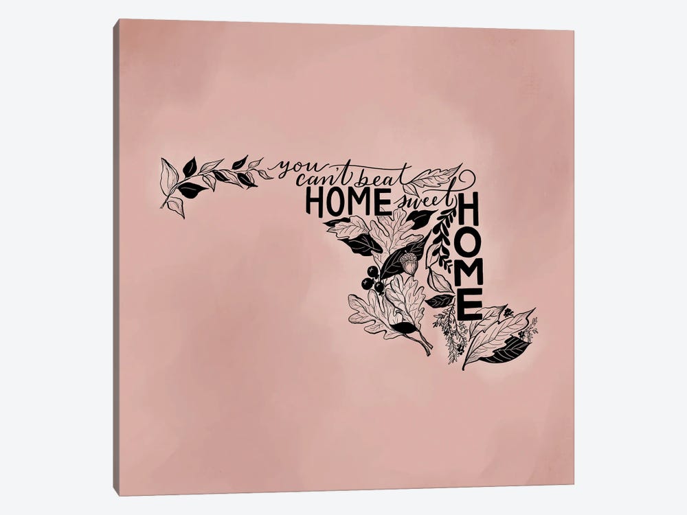 Home Sweet Home Maryland - Color by Lily & Val 1-piece Canvas Art