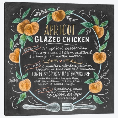 Apricot Glazed Chicken Recipe Canvas Print #LLV9} by Lily & Val Canvas Artwork