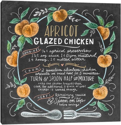 Apricot Glazed Chicken Recipe Canvas Art Print - Lily & Val