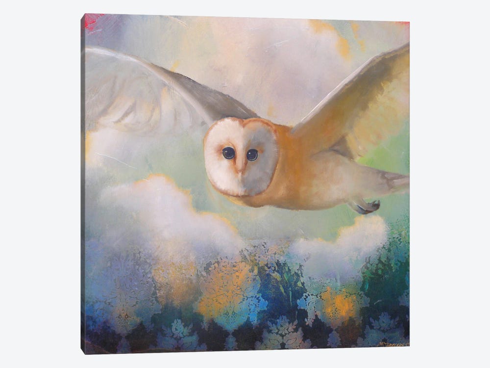 Barn Owl In Flight by Lisa Lamoreaux 1-piece Canvas Art Print