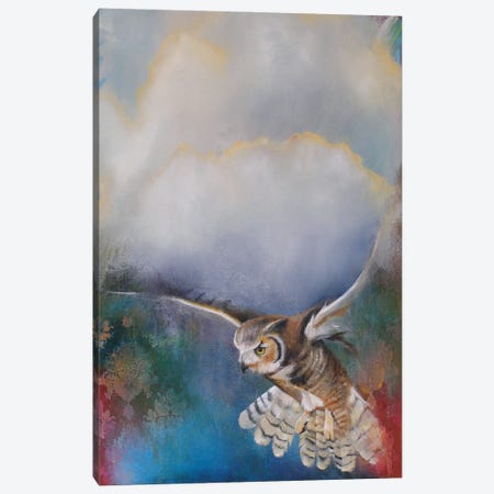 Owl Flying Canvas Print #LLX17} by Lisa Lamoreaux Canvas Wall Art