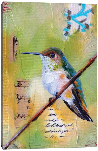 Hummingbird Song Canvas Art Print - Song Lyrics Art