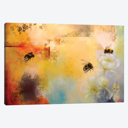 Bee Blossom Canvas Print #LLX20} by Lisa Lamoreaux Canvas Wall Art