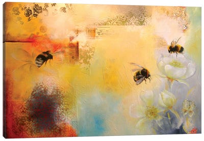 Bee Blossom Canvas Art Print - Lisa Lamoreaux