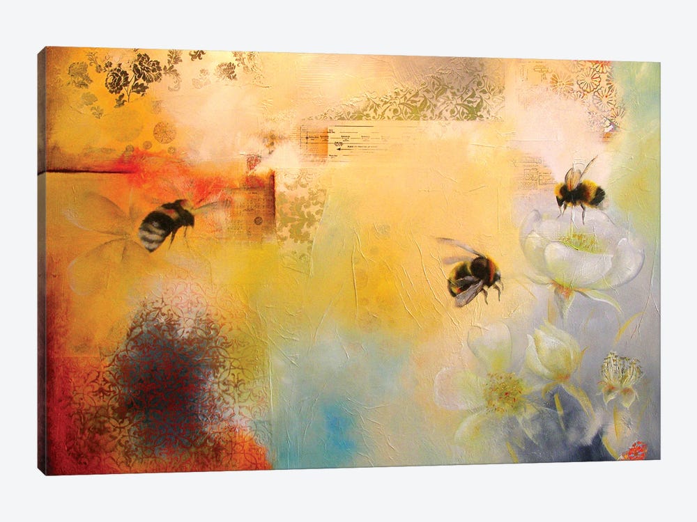Bee Blossom by Lisa Lamoreaux 1-piece Canvas Print