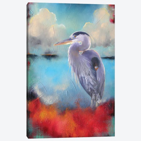 Heron Wading Canvas Print #LLX26} by Lisa Lamoreaux Canvas Print