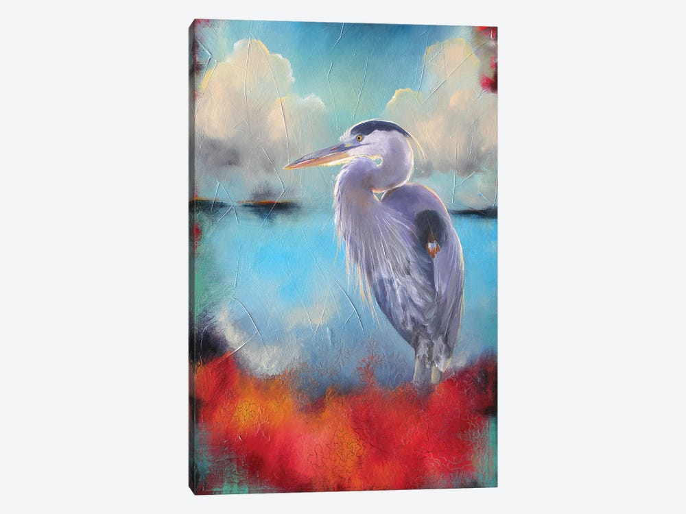 Heron Wading by Lisa Lamoreaux 1-piece Canvas Art Print