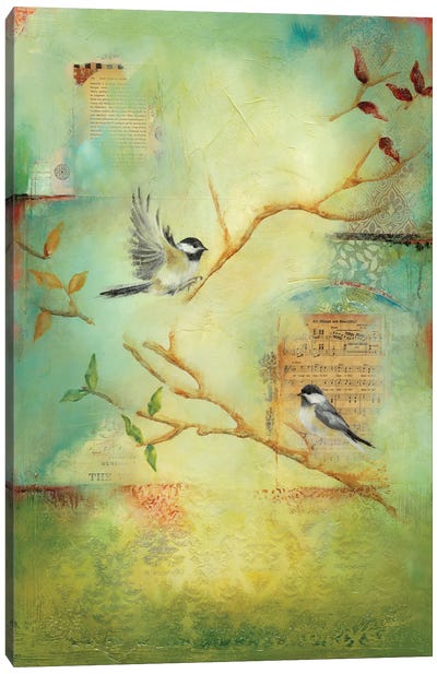 Chickadee Song Canvas Art Print - Lisa Lamoreaux