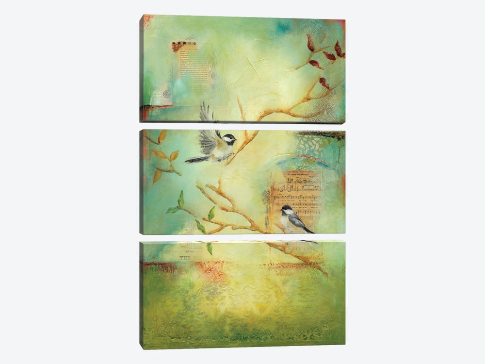 Chickadee Song by Lisa Lamoreaux 3-piece Canvas Art Print