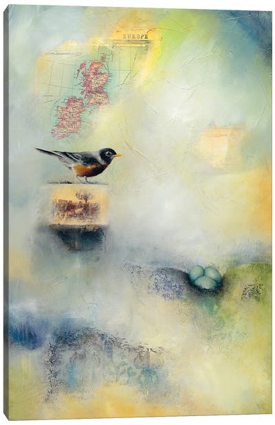Robin's Nest Canvas Art Print - Robin Art