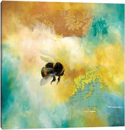 World Bee II Canvas Art Print - World Map Art