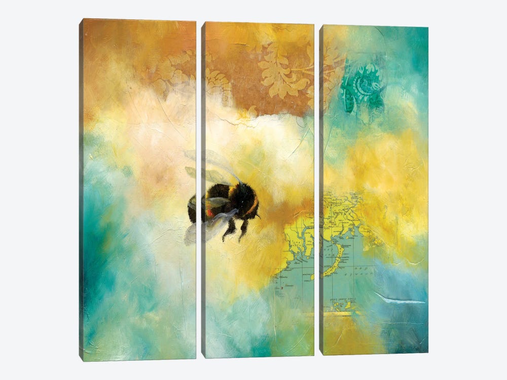 World Bee II by Lisa Lamoreaux 3-piece Canvas Artwork