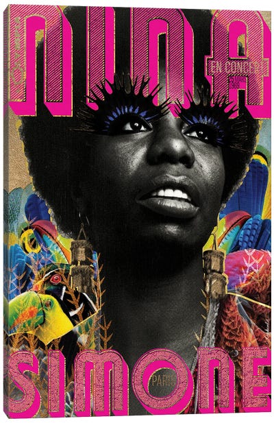 Nina Simone En Concert Canvas Art Print - Lolita Lorenzo