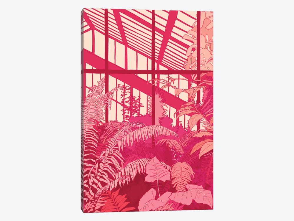 The Pink Greenhouse by Lucy Michelle 1-piece Canvas Artwork