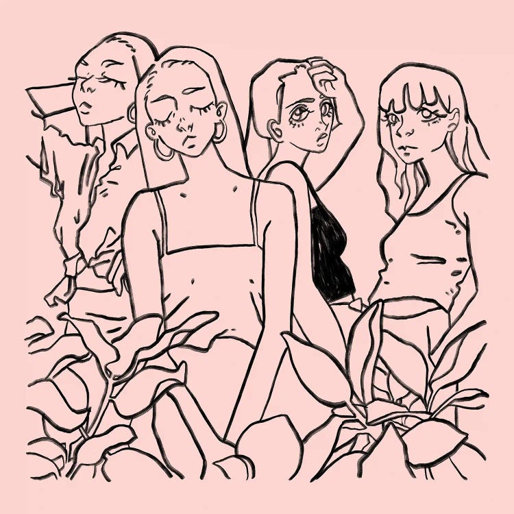 Girls Girls Girls (Pink) by Lucy Michelle wall art