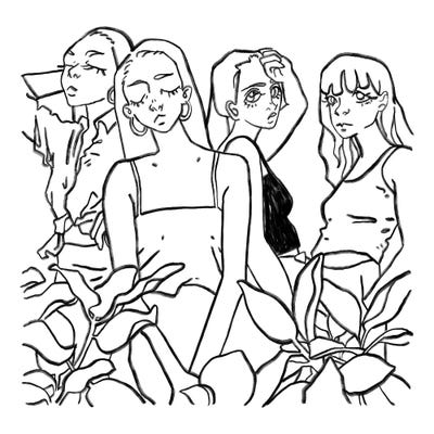 Girls Girls Girls by Lucy Michelle canvas print