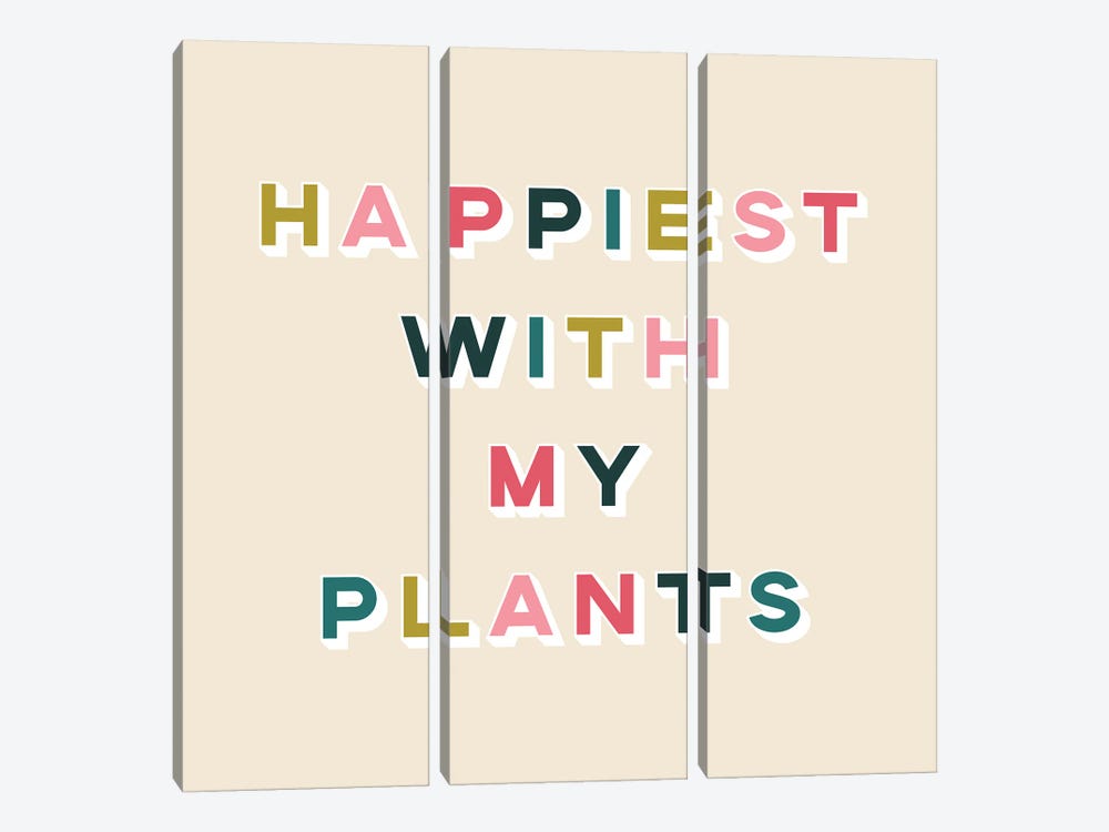 Happiest With My Plants by Lucy Michelle 3-piece Canvas Wall Art
