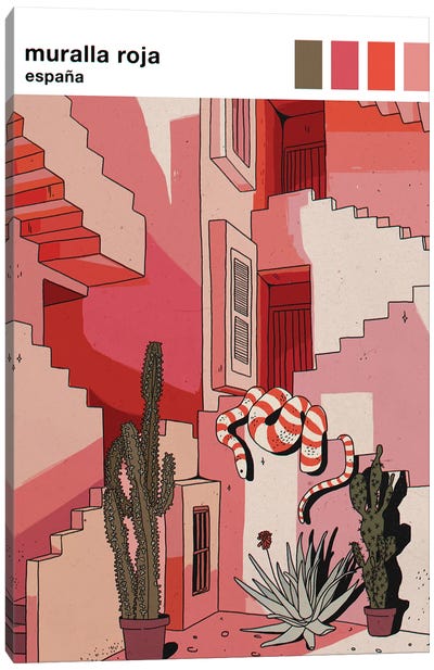 La Muralla Roja Canvas Art Print - Lucy Michelle