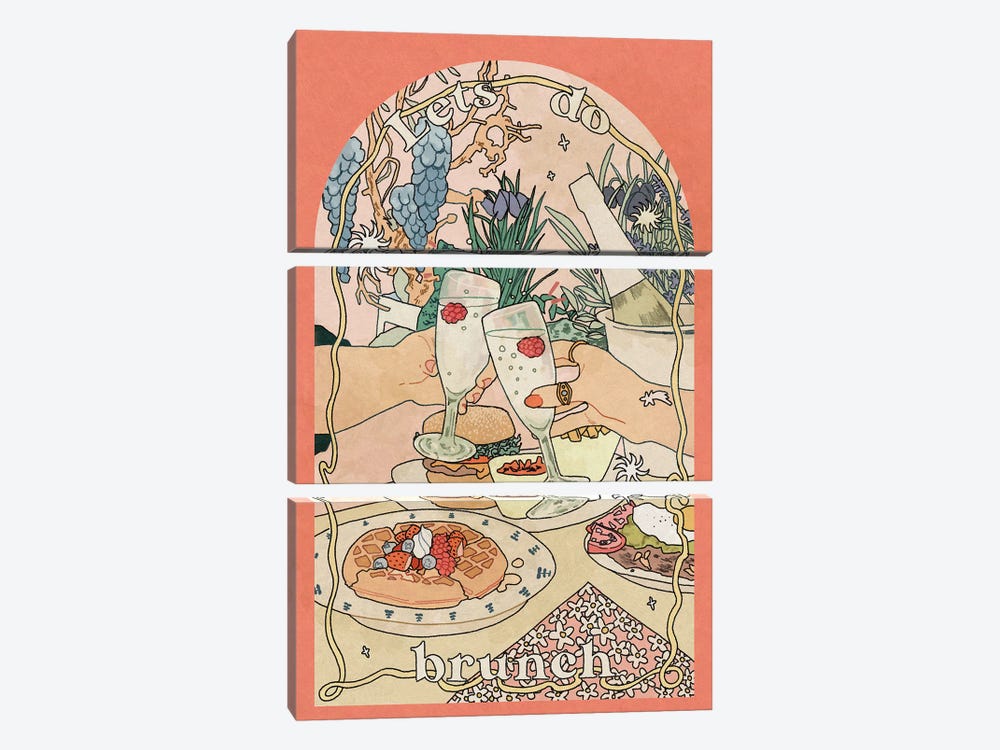 Let's Do Brunch by Lucy Michelle 3-piece Canvas Print