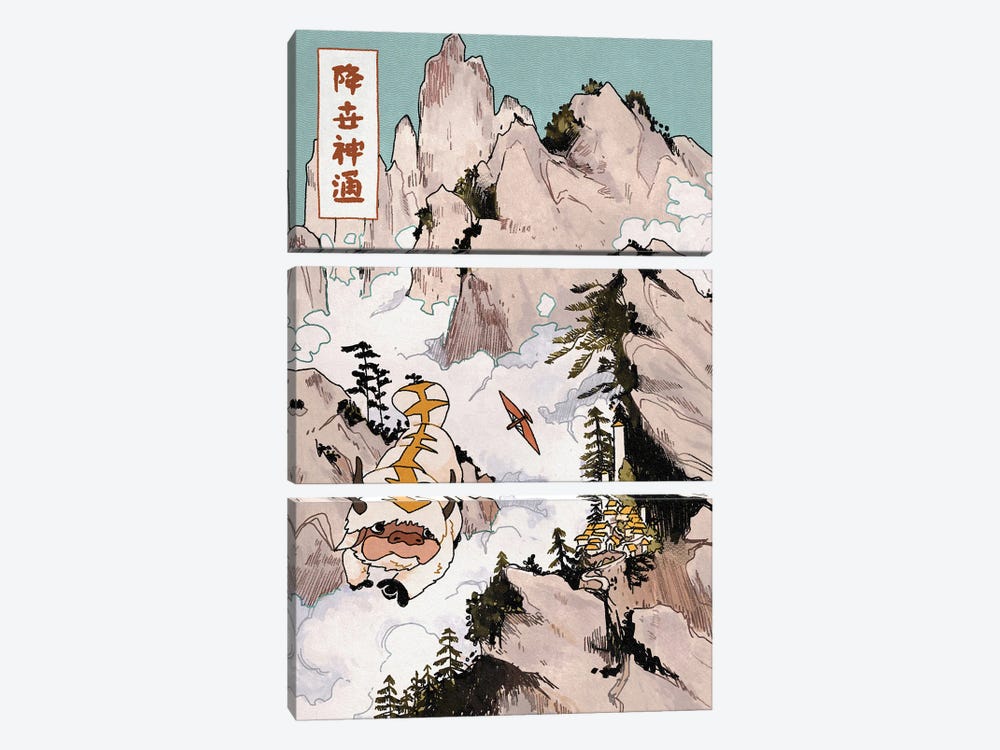 Appa In The Mountains - Avatar : The Last Airbender by Lucy Michelle 3-piece Canvas Artwork