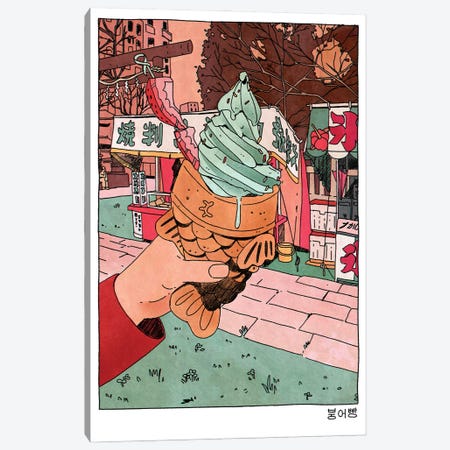 Bungeo Ppang / Taiyaki Ice Cream Canvas Print #LMH9} by Lucy Michelle Canvas Art