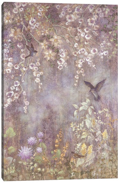 Twilight Garden Canvas Art Print - Love Birds