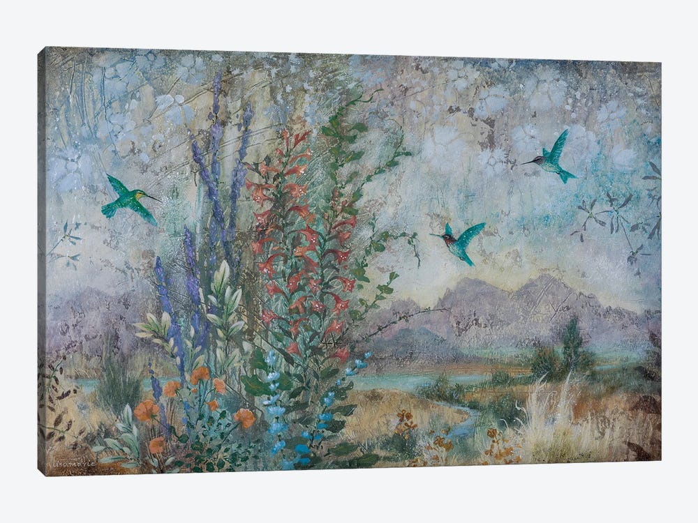 Dance of the Hummingbirds by Lisa Marie Kindley 1-piece Canvas Artwork