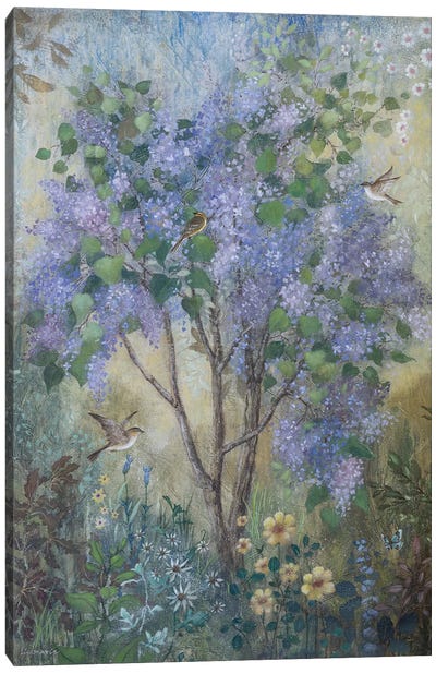 Fresh Lilacs Canvas Art Print - Lisa Marie Kindley