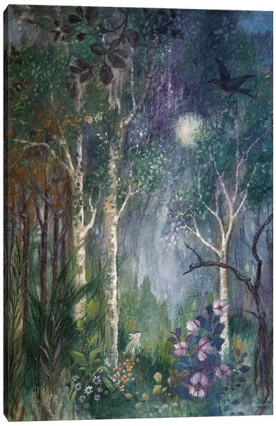Moon Rabbit Canvas Art Print - Tree Art