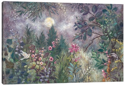 Moonflight Canvas Art Print - Garden & Floral Landscape Art