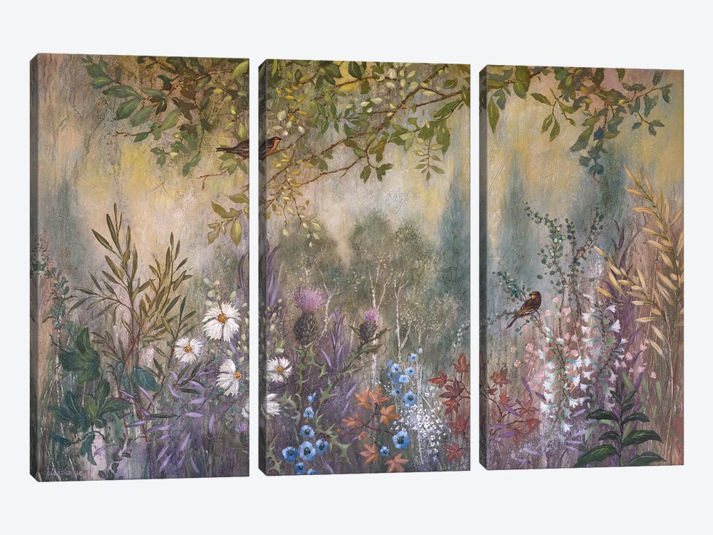Wild Garden Tangle by Lisa Marie Kindley 3-piece Canvas Wall Art