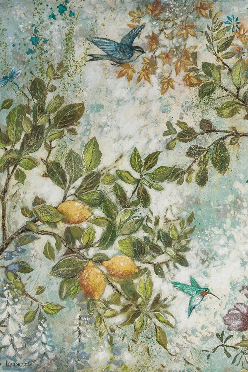 Blue Sky Lemons by Lisa Marie Kindley wall art