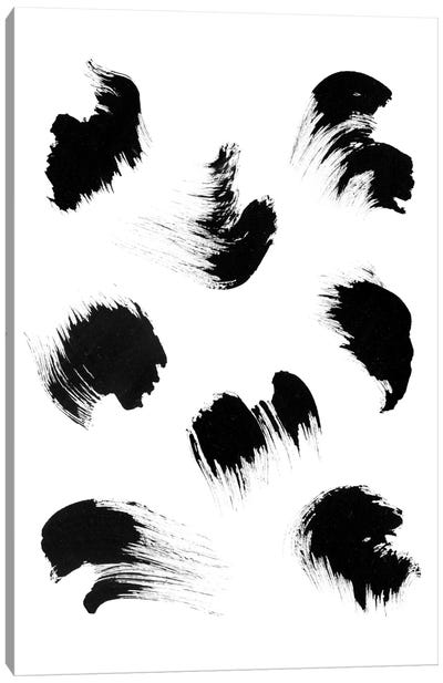 Brush Canvas Art Print - Black & White Patterns