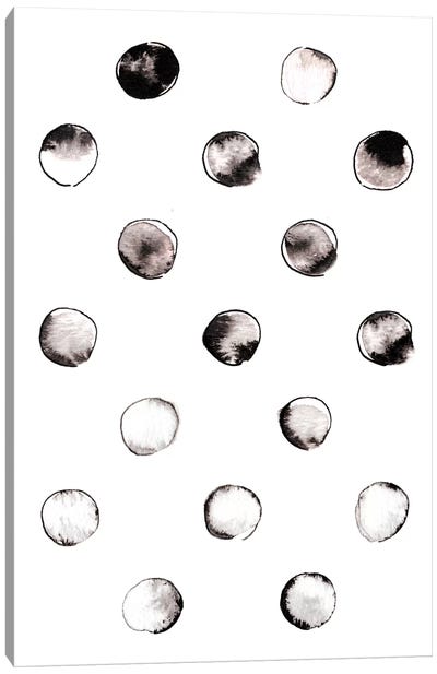 Circles Canvas Art Print - Black & White Patterns