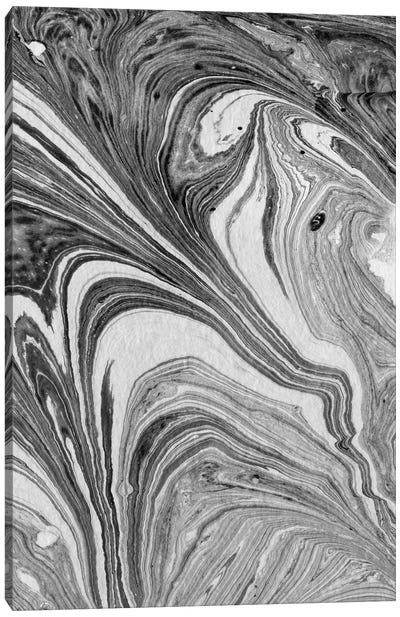 Marbling VII Canvas Art Print - Black & White Patterns