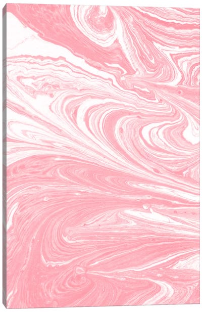 Marbling IX Canvas Art Print - Green & Pink Art