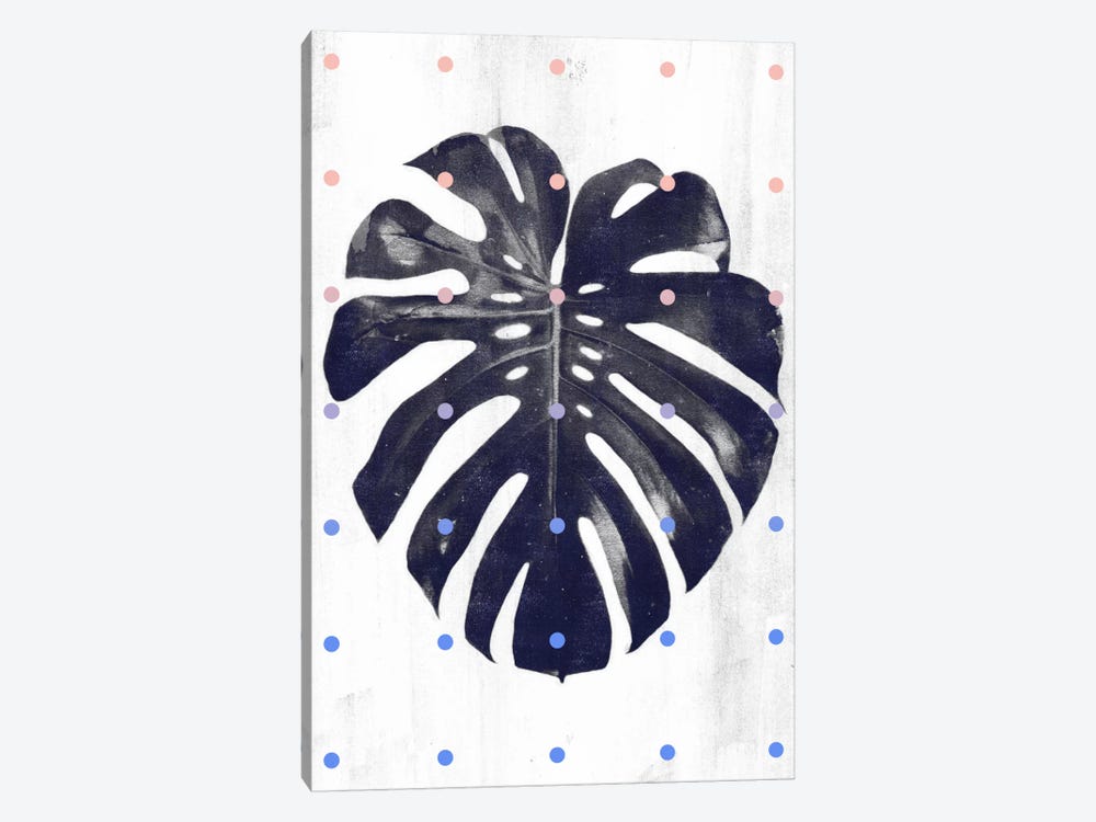 Monstera & Dots by LEEMO 1-piece Canvas Wall Art
