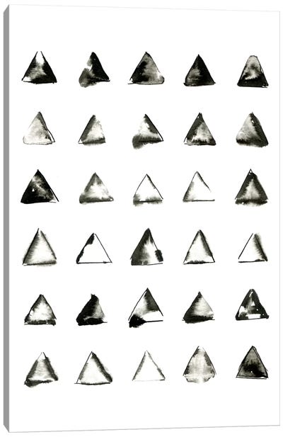 Triangles Canvas Art Print - Black & White Patterns