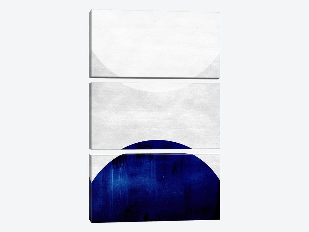 White & Cobalt by LEEMO 3-piece Canvas Art