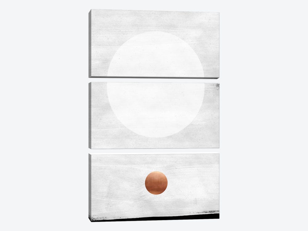 White & Copper 3-piece Canvas Print