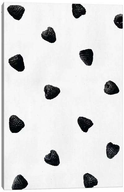 Black Raspberries Canvas Art Print - Black & White Patterns