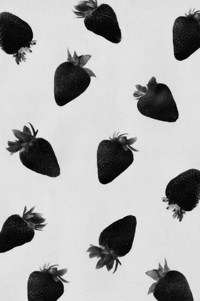 Black & White Pop Culture Art: Black Strawberries by LEEMO