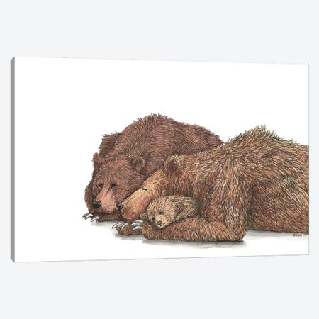 Family Of Brown Bear Canvas Print #LMS1} by Elisa Lemmens Canvas Art