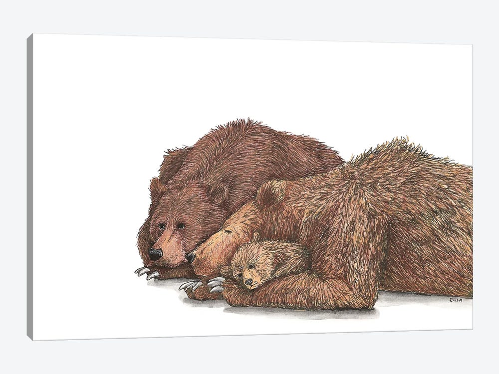 Family Of Brown Bear by Elisa Lemmens 1-piece Art Print