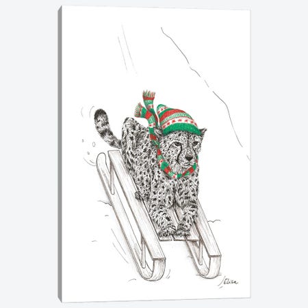 Sledging Cheetah Canvas Print #LMS28} by Elisa Lemmens Canvas Art
