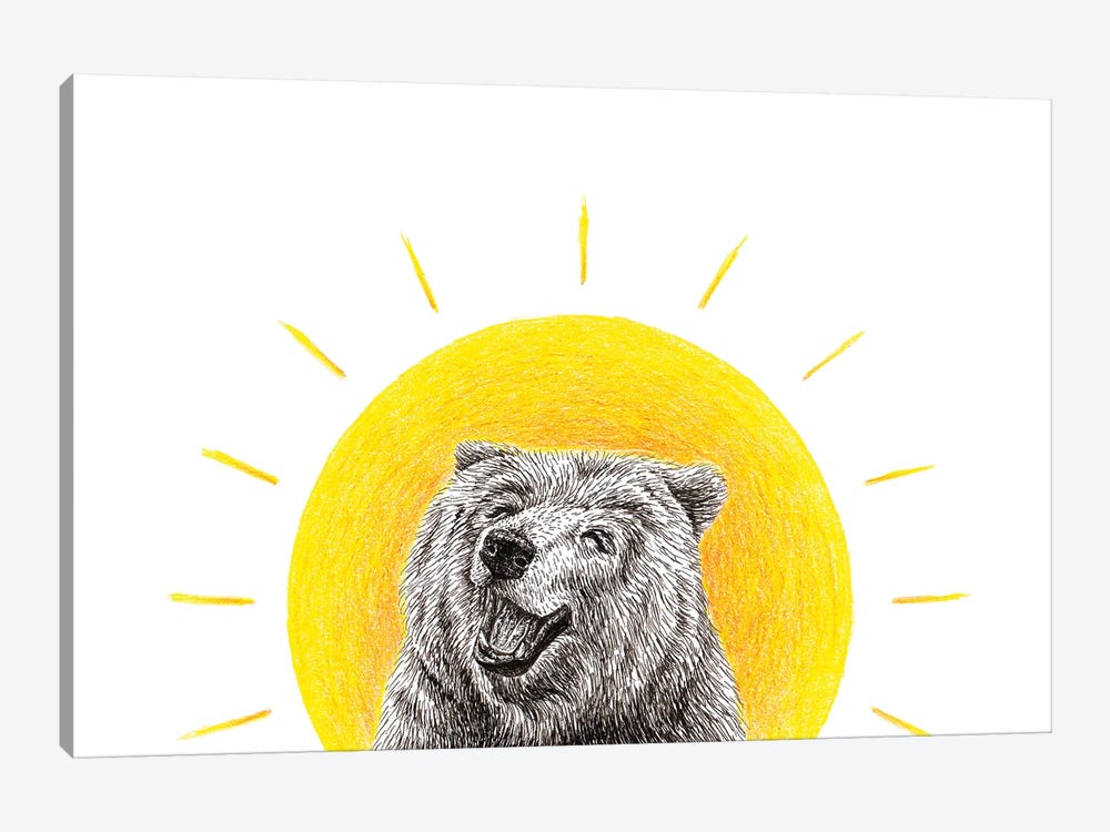 Sunny Bear by Elisa Lemmens 1-piece Canvas Print